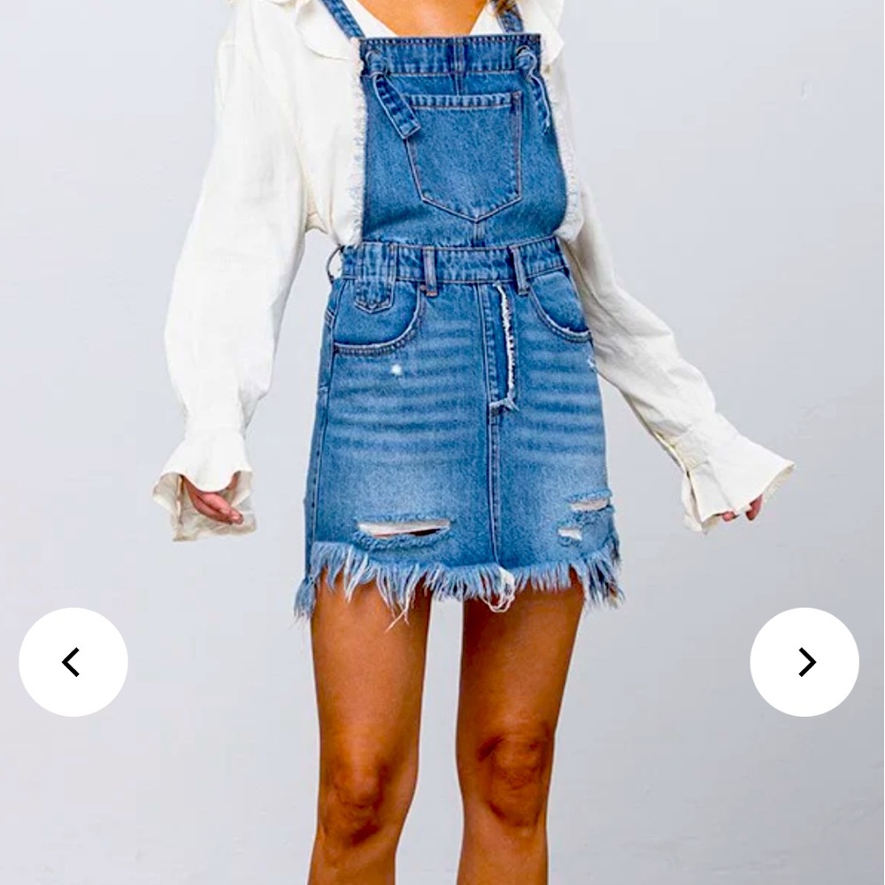 Insane Gene Simple Day - Frayed Detailed Denim Overall
Mini Dress Size Large - Picture 12 of 12
